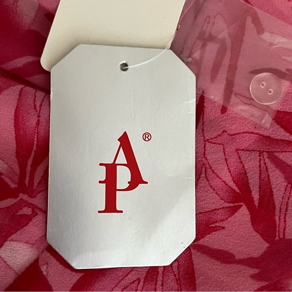 Adriana Papell Silk Pink & Red Floral Print Wrap Jacket Vintage Size 16 NWT - Picture 13 of 16